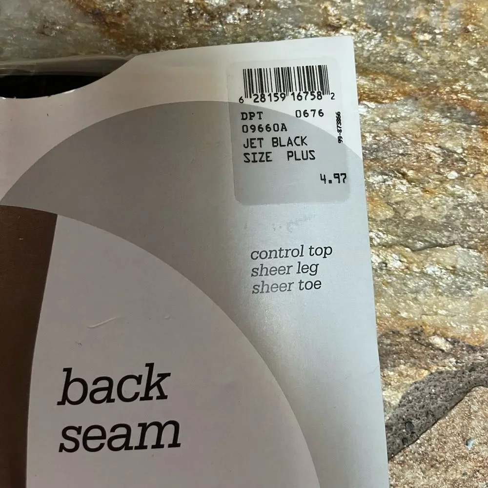 Nordstrom Rack Vintage Back Seam Tights black plus size